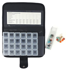 Weekly Pill Organizer with Tray Large - Item 358 - Picture 1 of 6