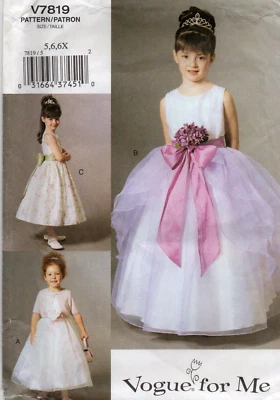 Vogue Sewing Pattern 7819 Dresses for Bridesmaids or Party & Jacket Sz 5, 6, 6X - Image 1 of 4