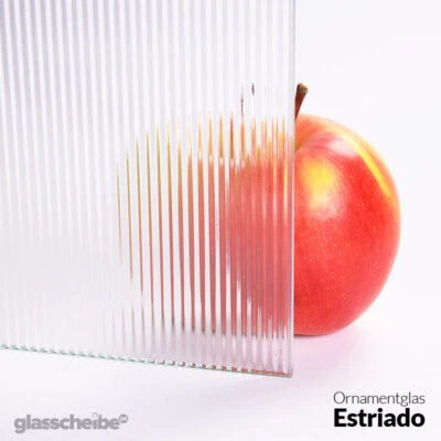 GLASSCHEIBE24.COM BY TEMPRIX ESG Glasboden n. Maß Vertikal Ornamentglas 4mm Zuschnitt Glasscheibe Wunschmaß