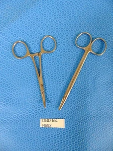 2er Set Delasco H-112 gebogene Nadelhalter Storz E-3577 gerade Schere R592z - Bild 1 von 4