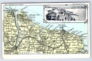 Ryde Pier MAP Antique English Geographical Series Postcard 1900s A768 - Picture 1 of 2