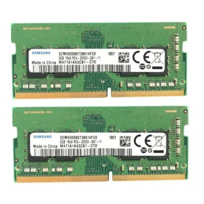 Samsung 16GB (2X8GB) DDR4 2666MHz PC4-21300 1RX8 SODIMM Memory M471A1K43CB1-CTD - Image 1 of 4
