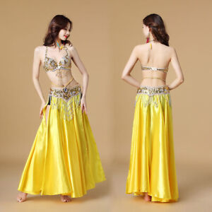 Belly Dance Indian Dance 3pcs Bra&Belt&Skirt Sexy Dancing Women Dance ClothesSet