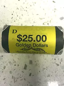 More details for usa 2007-d native american $1 golden dollars coin roll of 25.