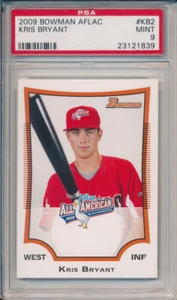 Tarjeta de novato estadounidense de Kris Bryant Cubs 2009 1er Bowman AFLAC rC PSA 9 como nueva - Imagen 1 de 1