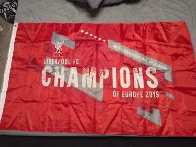Bandera Liverpool FC 3x5 Seis veces Campeones de Europa Banner  Foto 1 de 2