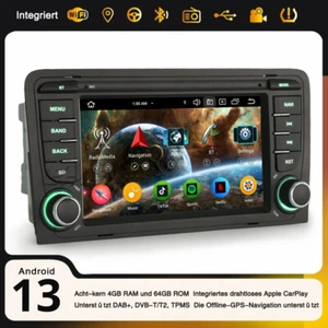 8-Kern 4+64GB Android 14 Autoradio Carplay DAB+ USB Navi für Audi A3 RS3 RNSE-PU - Bild 1 von 24