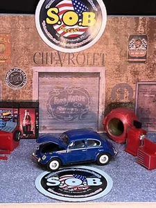 Castline M2 Machines 1967 Volkswagen Beetle Blue Diecast EX Cond Rubber Tires - Picture 1 of 7
