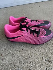 Nike Kids Jr Bravata II Cleats Girls Size 4.5Y Pink Black Youth 844442-600
