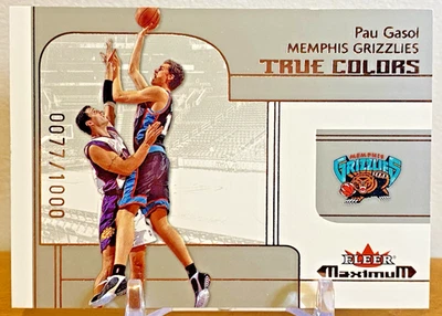 Pau Gasol 2001-02 Fleer Maximum True Colors Rookie 77/1000, GRIZZLIES Foto 1 de 2