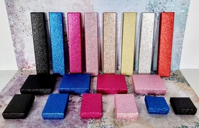 Glitter Gift Box For Jewellery Necklace Bracelet Drop Earrings Flat Postage UK - Image 1 of 4