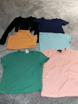 X 6 Crop Tops Girls Age 12-14 Or Woman’s Small Various Colours & Makes  - Image 1 of 4
