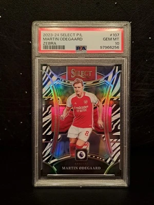 Martin Odegaard SSP Zebra Mezzanine Prizm #/25 PSA 10 Gem Mint Panini Arsenal - Image 1 of 2