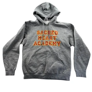Jerzees Mens Sacred Heart Academy Hoodie Sweatshirt Medium Pullover Fleece Gray - Picture 1 of 10