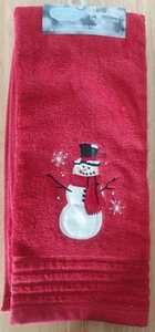 St Nicholas Square Red Snowman Christmas Towel-NWT - Picture 1 of 2