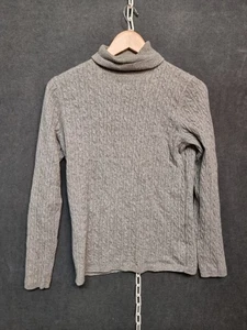 sutton studio cashmere turtle neck jumper grey long sleeve solid size large - Picture 1 of 14