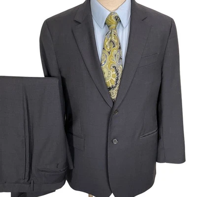 Burberry London Suit Mens 42R 32W 30L Blue Black Plaid Classic Italian Wool VTG - Image 1 of 4