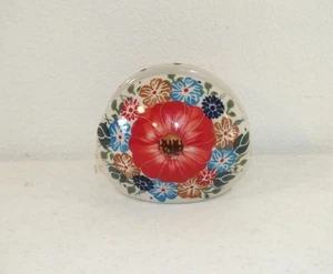 Original Andy Boleslawiec Polish Pottery - Flower Ceramic Napkin Holder - Picture 1 of 8