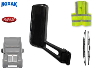 Espejo de puerta negro con brazo lado del pasajero derecho para camión Peterbilt 579 2013-2021 - Imagen 1 de 9