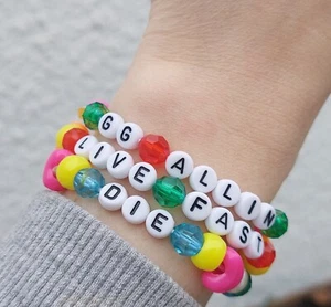 GG Allin Quote Beaded Bracelet Set - Picture 1 of 15