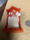 Dollhouse Miniatures Baby In Wooden Cradle