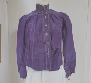 ANTIQUE EDWARDIAN pale lilac silk shirt waist beautiful colour, there is damage - Picture 1 of 12