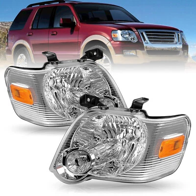 Faros esquineros ámbar carcasa cromada para Ford Explorer 2006-2010 luces izquierda+derecha Foto 1 de 4