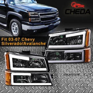 APTO PARA 03-06 CHEVY SILVERADO FAROS/LÁMPARAS + SEÑAL PARACHOQUES LÁMPARAS LED DRL EE. UU. - Imagen 1 de 12