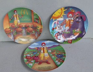 3 Vintage Unused RONALD McDONALD Plates Grimace Hamburgler - Picture 1 of 5