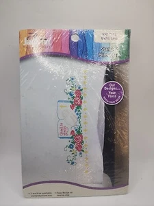 Janlynn Stamped Pillowcases GOD IS LOVE for Embroidery 20" x 30" 1 Pair - Picture 1 of 4