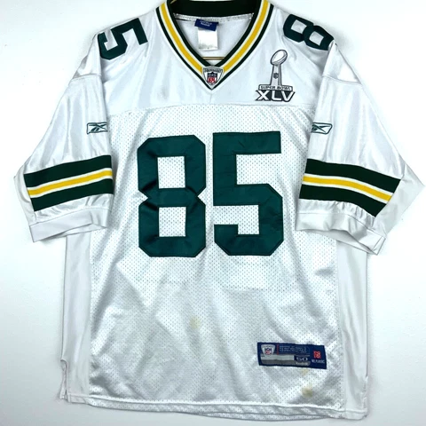 Vintage Greg Jennings GreenBay Packers Reebok Superbowl Jersey Size 50 White Nfl Cover