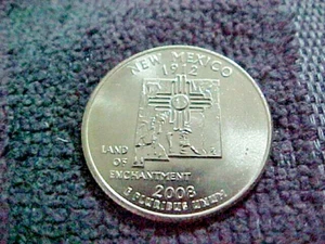 2008 D NEW MEXICO STATE QUARTER  FROM MINT ROLL BU - Picture 1 of 2