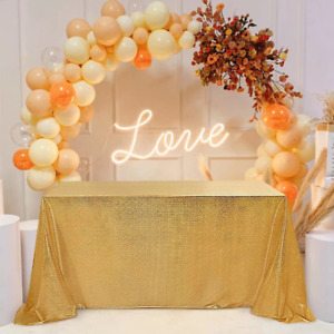 Gold Sequin Tablecloth for Parties 60X84 Inch - Sparkle Glitter Cloth Laser Rect