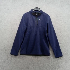 Vineyard Vines Sweater Boys XL 18 Navy Blue 1/4 Zip Pullover Fleece Whale Logo - Picture 1 of 16
