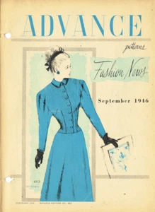 1940er Jahre Vintage Advance Mode Nachrichten Nähmuster Flyer 8 Seiten September 1946 ORIGINAL - Bild 1 von 4