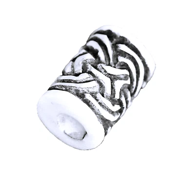 Knochen Bartperle Loch 3,8 mm Kelten Mod1 Bartschmuck Bartring + 50 Bartgummis  - Bild 1 von 3