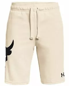 NEW Under Armour Project Rock Rival Terry Cotton Fleece Shorts Youth Boys XSMALL - Picture 1 of 2