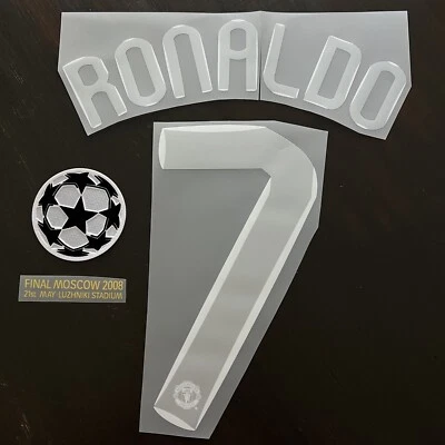 2007-2008 RONALDO Manchester United MDT Nameset Name Number Dorsal Set UCL Final - Image 1 of 4