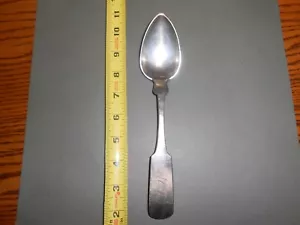 Large American Coin Silver George Doty Fiddle Back Serving Spoon #1 - Picture 1 of 9