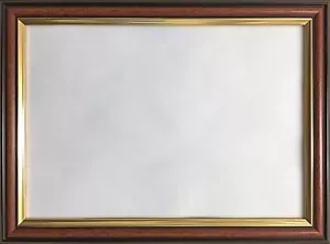 Mahogany Photo Picture Frame Walnut Wood Effect Gold Inline - Picture 1 of 2