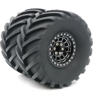 2x RC 2.2 Beadlock Wheels Rims & 130mm Tires For RC Mud Crawler Truck Capra TRX4 - Picture 1 of 58