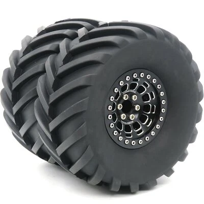 2x RC 2.2 Beadlock Wheels Rims & 130mm Tires For RC Mud Crawler Truck Capra TRX4 - Image 1 of 4