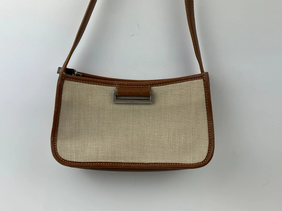 De colección - Cole Haan - Cartera clutch pequeña de lino/cuero avena Foto 1 de 4