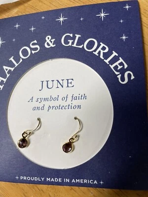 Alex and Ani Halos & Glories, Junio Cristal Brillante Oro Pendientes Colgantes Piedras Pequeñas Foto 1 de 3