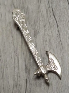 Vintage Sterling Silver Celtic Axe Brooch - Picture 1 of 5