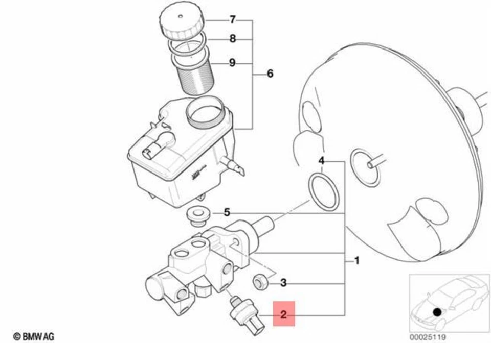 Sensor de presión de freno antibloqueo original BMW E46 E60 E61 E63 OEM 34521164458 Foto 1 de 1