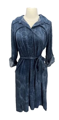 Nuevo con etiquetas Vestido LuLaRoe Ellie Mediano - Azul Denim Look Foto 1 de 4