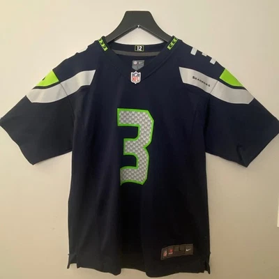 Camiseta Nike NFL Seattle Seahawks Russell Wilson Juvenil Talla L Azul Marino #3 Foto 1 de 4