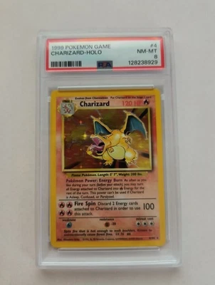 Pokémon Charizard Base Set Holo Unlimited Rare Card 4/102 PSA 8 - Image 1 of 2