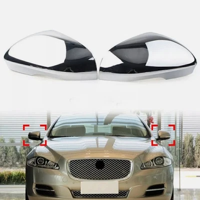 Cubierta de espejo cromado para Jaguar XF XJ XKR 2010-2019 C2D5488 C2D5489 par de coche Foto 1 de 4